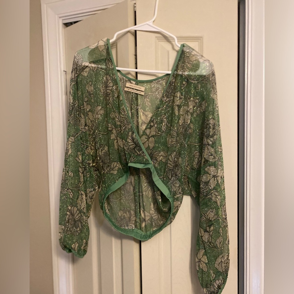 Urban Outfitters Green Sheer Top